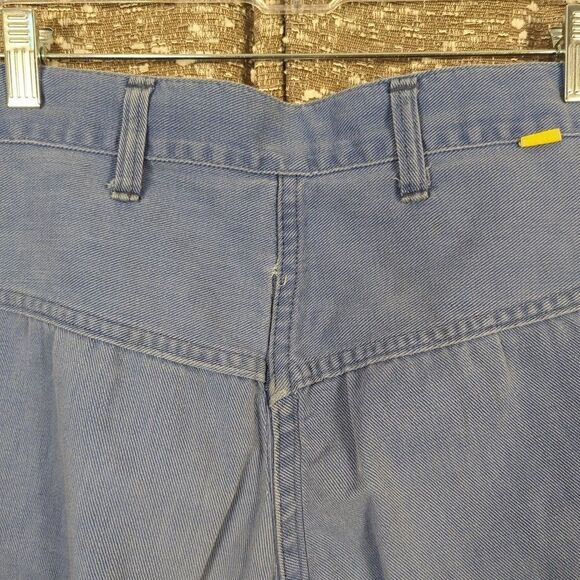 Vintage 60's Big‎ Yank Blue Denim Flare Raw Hem Women's Jeans - Picture 6 of 11